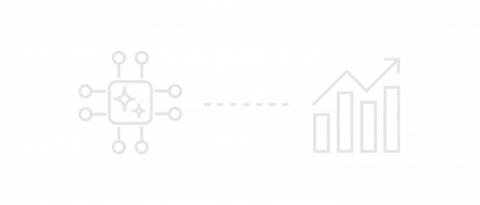 Grafik eines Mikrochips verbunden mit einer steigenden Balkendiagramm-Grafik, symbolisiert technologischen Fortschritt